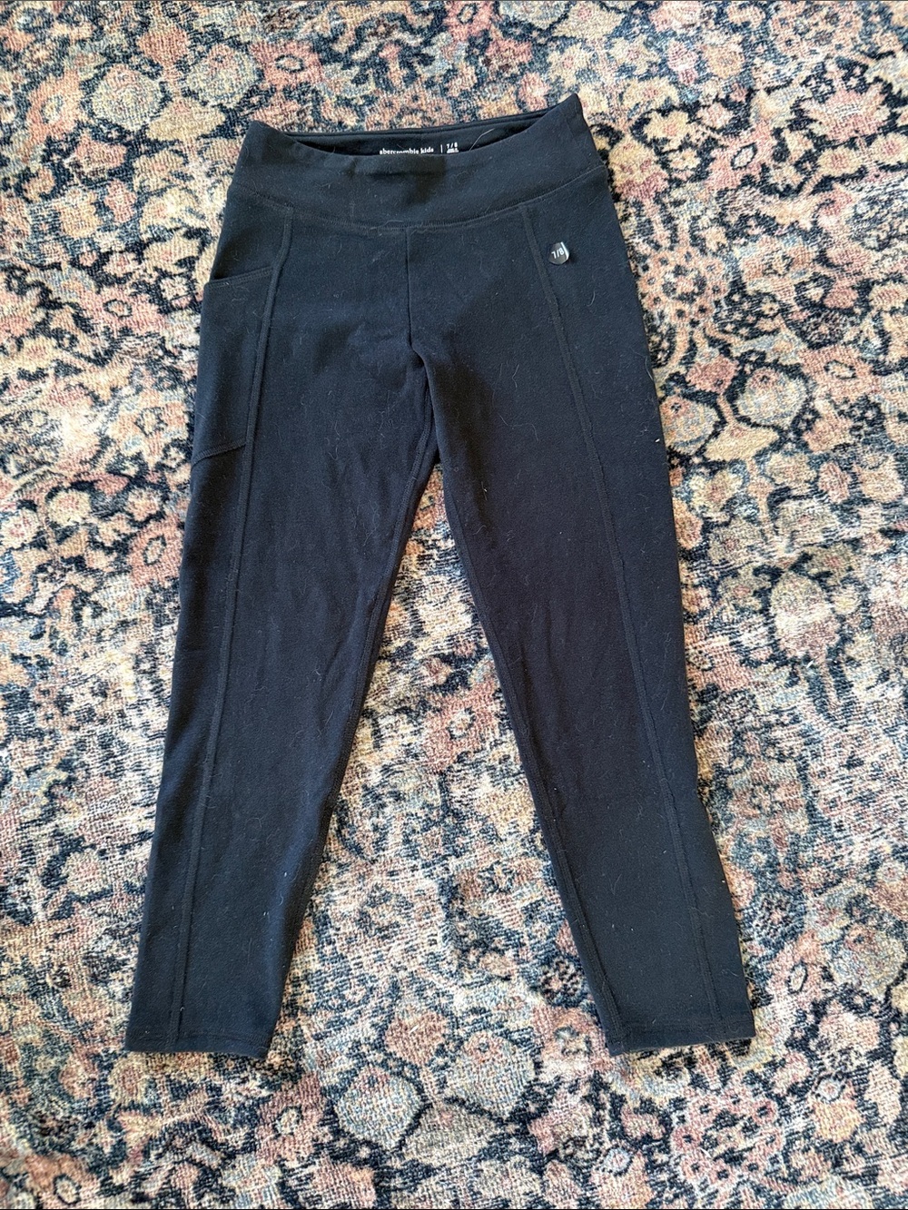abercrombie kids Black Capri Leggings with Pocket Detail
